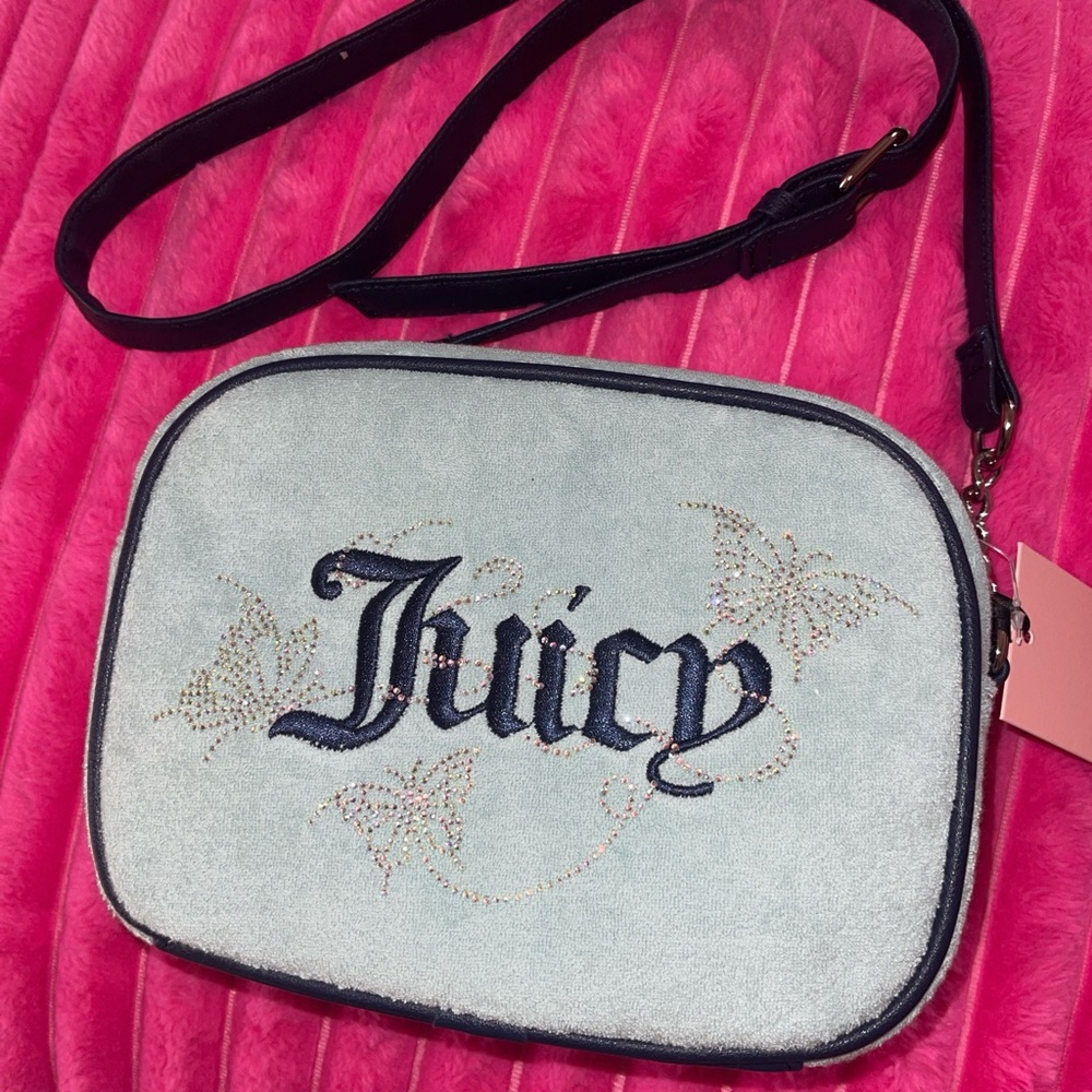 Juicy Couture turquoise butterfly purse